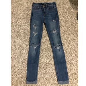 High rise blue jeans hollister 00